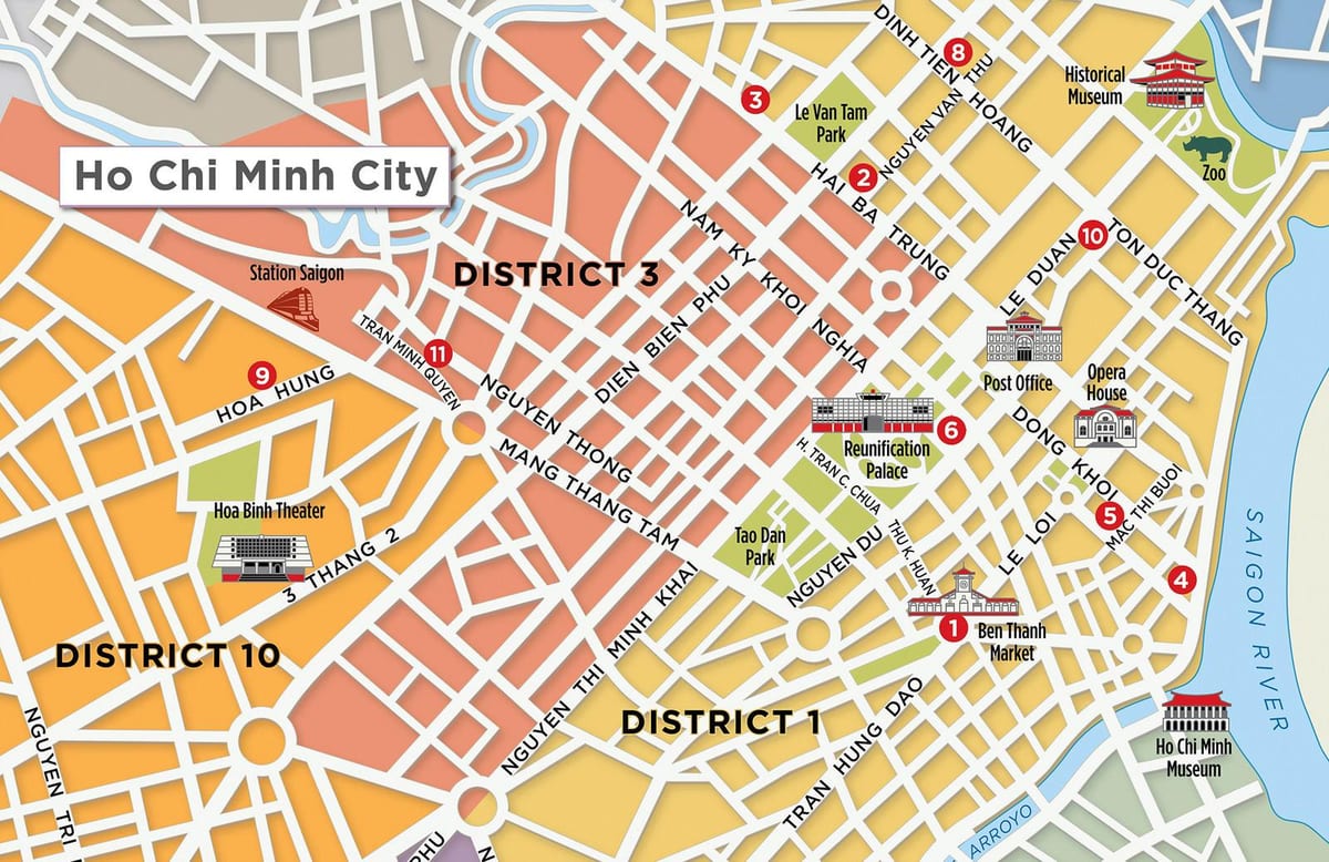 mapa powiat 1 ho chi minh city