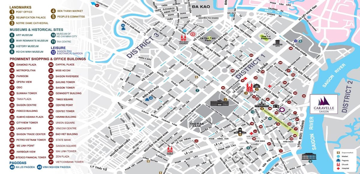mapa miasta ho chi minh powiat 1