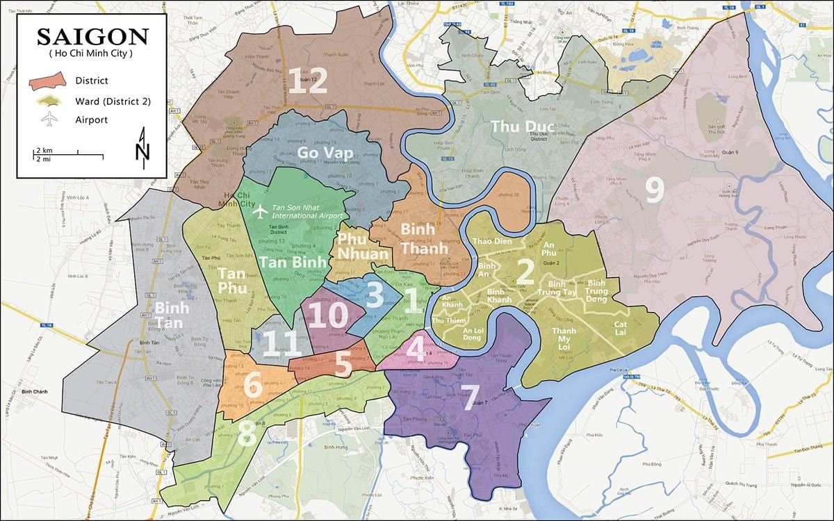 Mapa Powiat 9 Ho Chi Minh