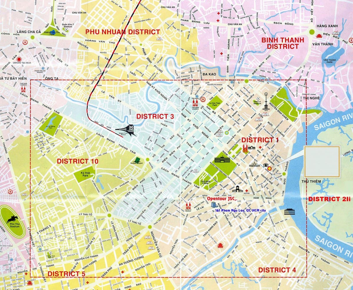 mapa turystyczna dzielnica 1 ho chi minh city