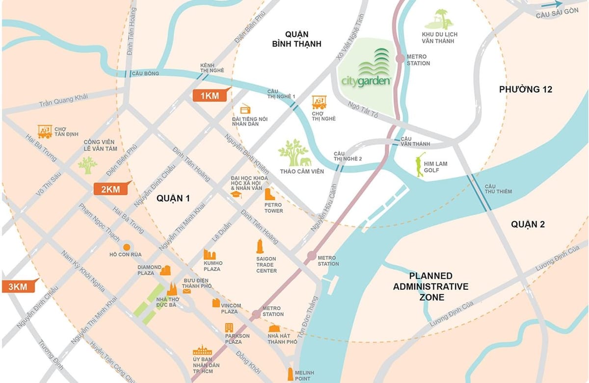 Mapa Thanh Binh district